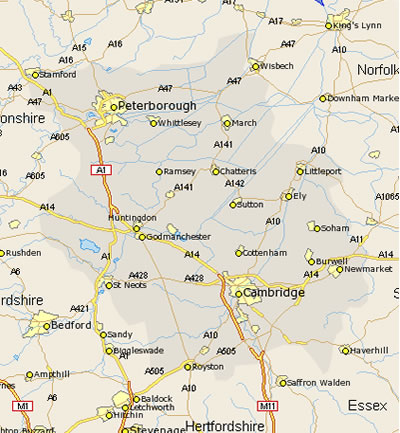 areas covered in Cambridgeshire